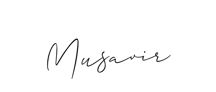 Use a signature maker to create a handwritten signature online. With this signature software, you can design (Allison_Script) your own signature for name Musavir. Musavir signature style 2 images and pictures png