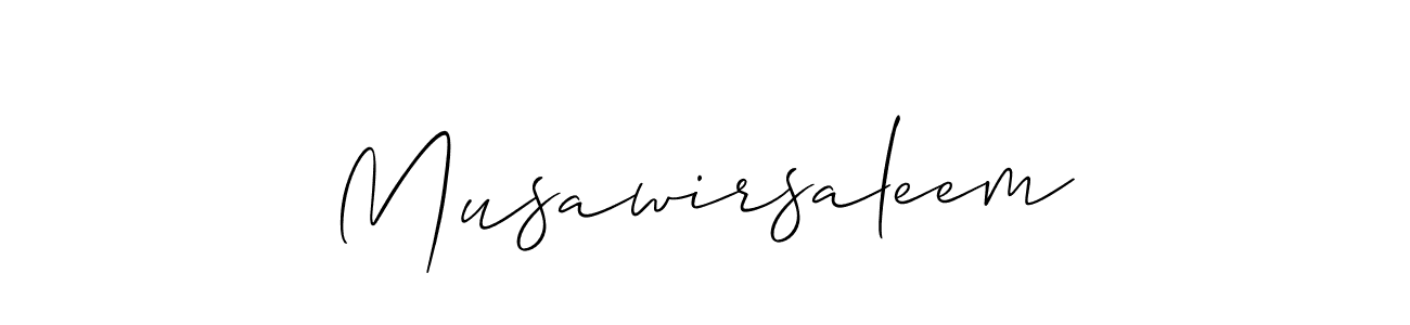 How to make Musawirsaleem signature? Allison_Script is a professional autograph style. Create handwritten signature for Musawirsaleem name. Musawirsaleem signature style 2 images and pictures png