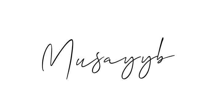 It looks lik you need a new signature style for name Musayyb. Design unique handwritten (Allison_Script) signature with our free signature maker in just a few clicks. Musayyb signature style 2 images and pictures png