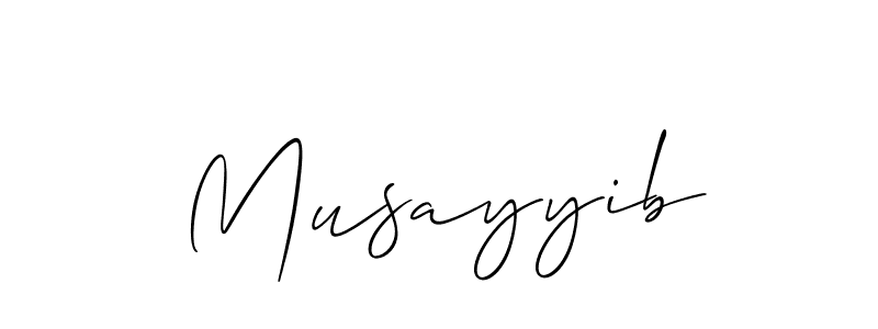if you are searching for the best signature style for your name Musayyib. so please give up your signature search. here we have designed multiple signature styles  using Allison_Script. Musayyib signature style 2 images and pictures png