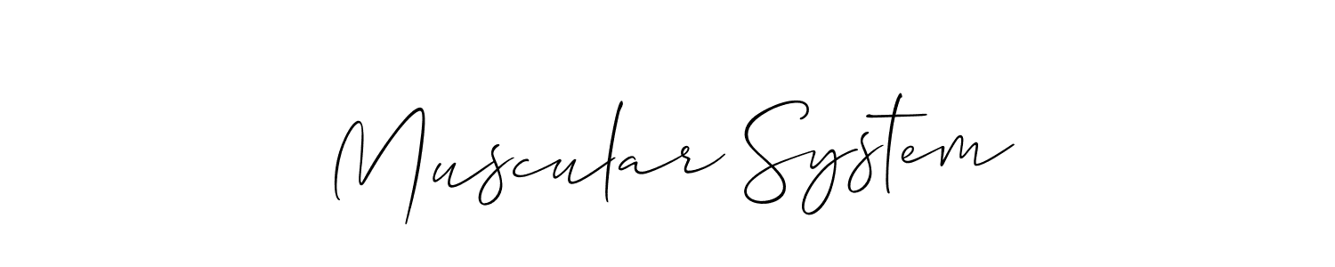 This is the best signature style for the Muscular System name. Also you like these signature font (Allison_Script). Mix name signature. Muscular System signature style 2 images and pictures png