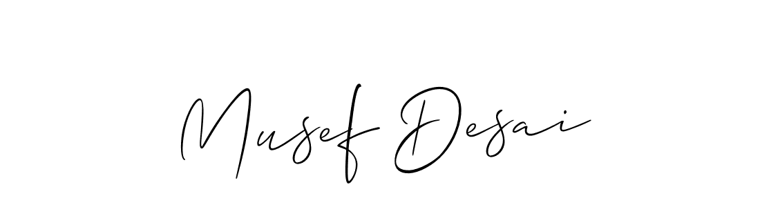 How to make Musef Desai name signature. Use Allison_Script style for creating short signs online. This is the latest handwritten sign. Musef Desai signature style 2 images and pictures png