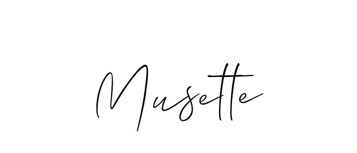 Use a signature maker to create a handwritten signature online. With this signature software, you can design (Allison_Script) your own signature for name Musette. Musette signature style 2 images and pictures png