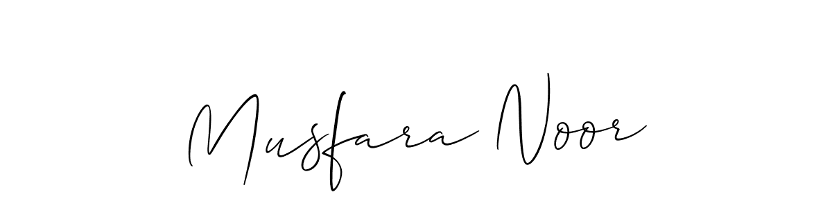The best way (Allison_Script) to make a short signature is to pick only two or three words in your name. The name Musfara Noor include a total of six letters. For converting this name. Musfara Noor signature style 2 images and pictures png