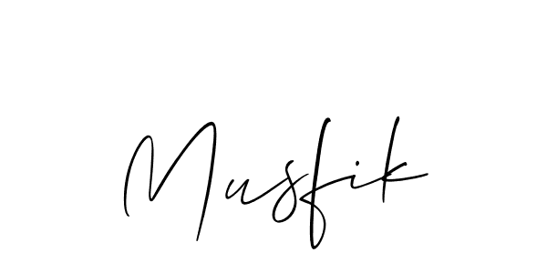 How to make Musfik signature? Allison_Script is a professional autograph style. Create handwritten signature for Musfik name. Musfik signature style 2 images and pictures png