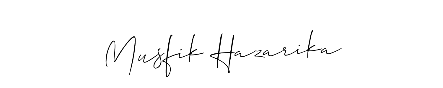 Use a signature maker to create a handwritten signature online. With this signature software, you can design (Allison_Script) your own signature for name Musfik Hazarika. Musfik Hazarika signature style 2 images and pictures png
