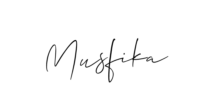 Also we have Musfika name is the best signature style. Create professional handwritten signature collection using Allison_Script autograph style. Musfika signature style 2 images and pictures png