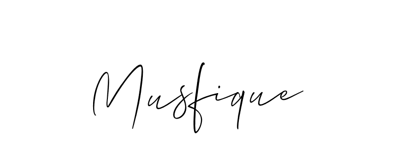 Create a beautiful signature design for name Musfique. With this signature (Allison_Script) fonts, you can make a handwritten signature for free. Musfique signature style 2 images and pictures png