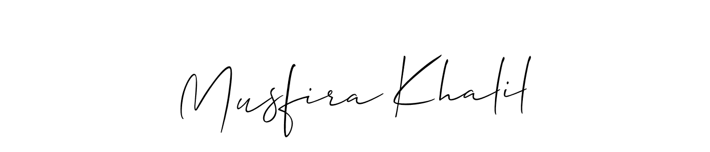 Make a short Musfira Khalil signature style. Manage your documents anywhere anytime using Allison_Script. Create and add eSignatures, submit forms, share and send files easily. Musfira Khalil signature style 2 images and pictures png