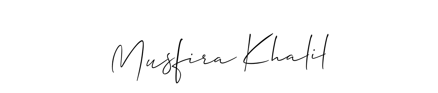 Also You can easily find your signature by using the search form. We will create Musfira Khalil name handwritten signature images for you free of cost using Allison_Script sign style. Musfira Khalil signature style 2 images and pictures png