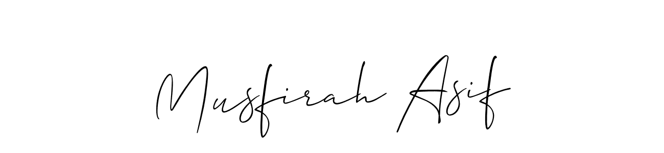 Use a signature maker to create a handwritten signature online. With this signature software, you can design (Allison_Script) your own signature for name Musfirah Asif. Musfirah Asif signature style 2 images and pictures png