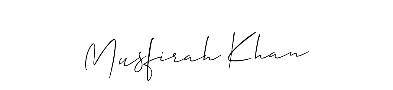 Make a beautiful signature design for name Musfirah Khan. With this signature (Allison_Script) style, you can create a handwritten signature for free. Musfirah Khan signature style 2 images and pictures png