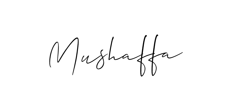 Design your own signature with our free online signature maker. With this signature software, you can create a handwritten (Allison_Script) signature for name Mushaffa. Mushaffa signature style 2 images and pictures png