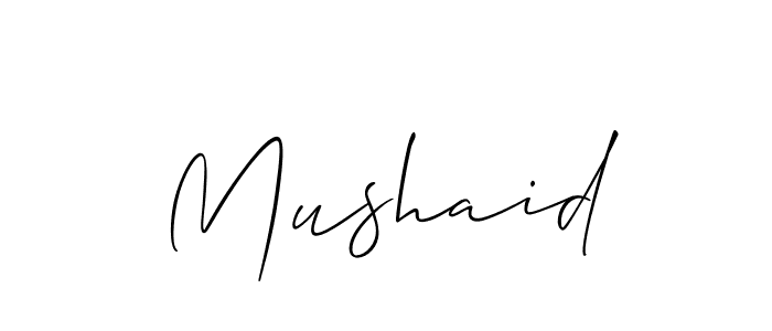 The best way (Allison_Script) to make a short signature is to pick only two or three words in your name. The name Mushaid include a total of six letters. For converting this name. Mushaid signature style 2 images and pictures png