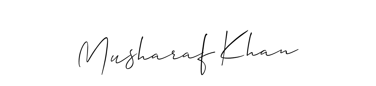 Use a signature maker to create a handwritten signature online. With this signature software, you can design (Allison_Script) your own signature for name Musharaf Khan. Musharaf Khan signature style 2 images and pictures png