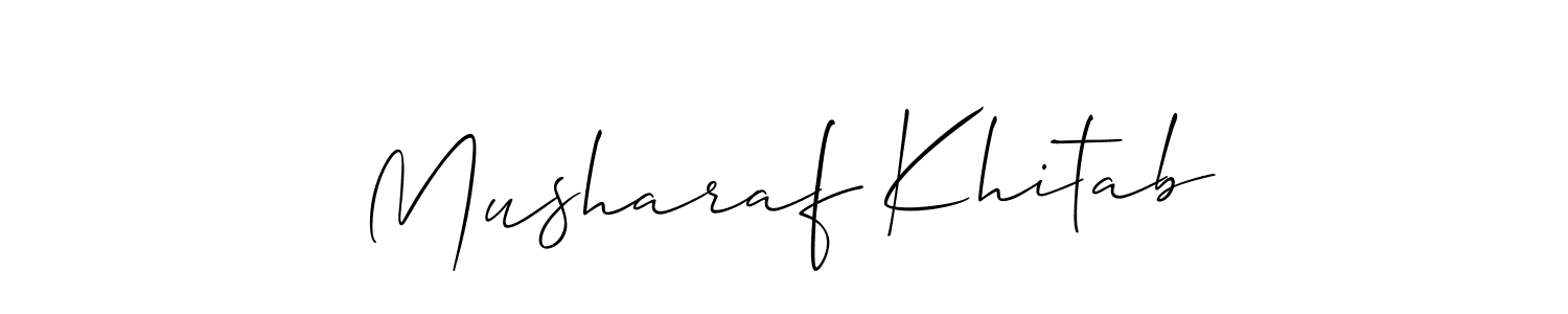 Musharaf Khitab stylish signature style. Best Handwritten Sign (Allison_Script) for my name. Handwritten Signature Collection Ideas for my name Musharaf Khitab. Musharaf Khitab signature style 2 images and pictures png