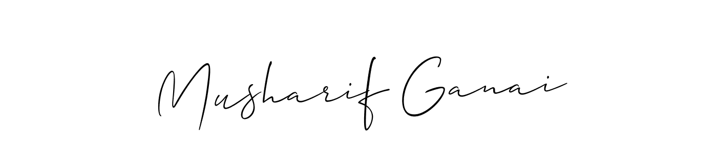 How to make Musharif Ganai name signature. Use Allison_Script style for creating short signs online. This is the latest handwritten sign. Musharif Ganai signature style 2 images and pictures png