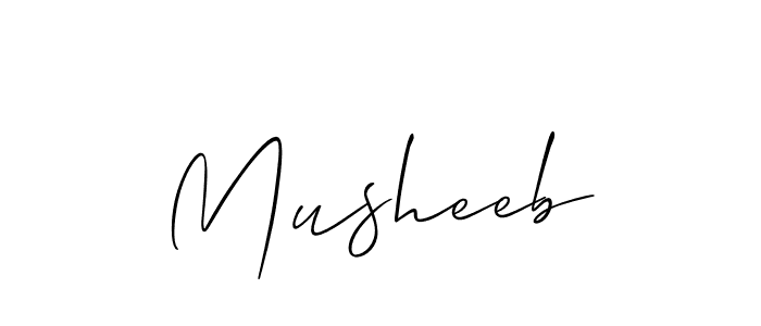 Allison_Script is a professional signature style that is perfect for those who want to add a touch of class to their signature. It is also a great choice for those who want to make their signature more unique. Get Musheeb name to fancy signature for free. Musheeb signature style 2 images and pictures png