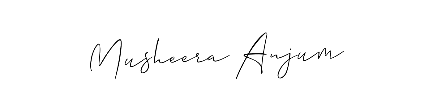 How to make Musheera Anjum name signature. Use Allison_Script style for creating short signs online. This is the latest handwritten sign. Musheera Anjum signature style 2 images and pictures png