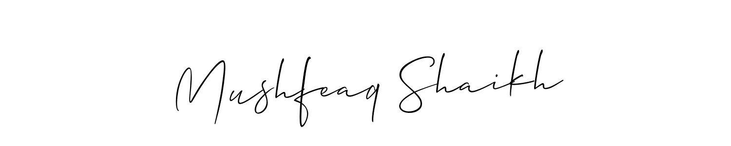 Similarly Allison_Script is the best handwritten signature design. Signature creator online .You can use it as an online autograph creator for name Mushfeaq Shaikh. Mushfeaq Shaikh signature style 2 images and pictures png