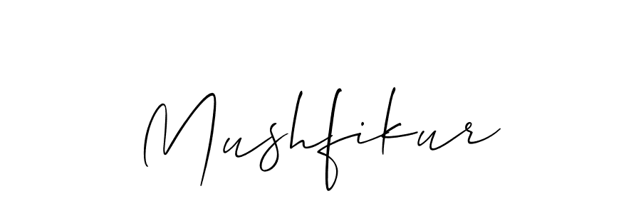 How to make Mushfikur name signature. Use Allison_Script style for creating short signs online. This is the latest handwritten sign. Mushfikur signature style 2 images and pictures png