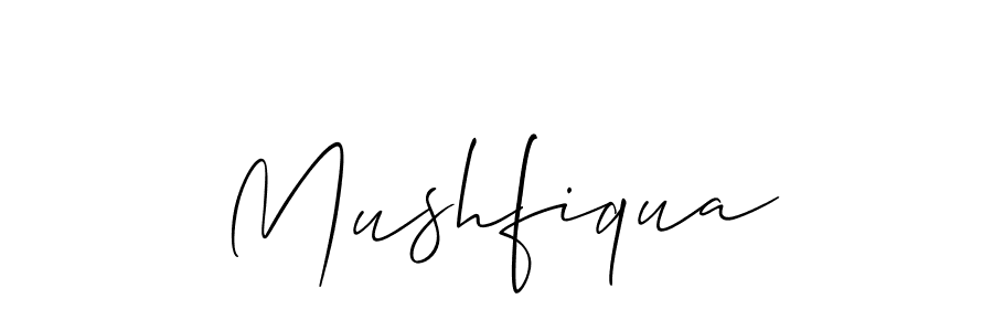 if you are searching for the best signature style for your name Mushfiqua. so please give up your signature search. here we have designed multiple signature styles  using Allison_Script. Mushfiqua signature style 2 images and pictures png
