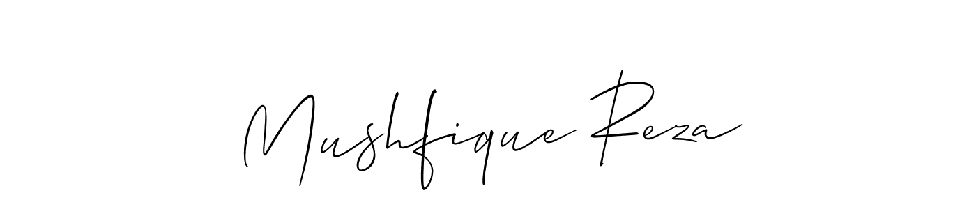 Use a signature maker to create a handwritten signature online. With this signature software, you can design (Allison_Script) your own signature for name Mushfique Reza. Mushfique Reza signature style 2 images and pictures png