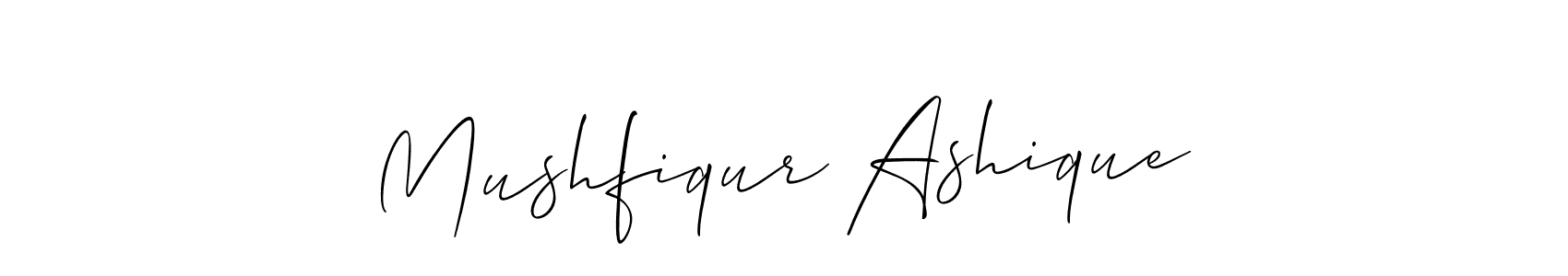 You should practise on your own different ways (Allison_Script) to write your name (Mushfiqur Ashique) in signature. don't let someone else do it for you. Mushfiqur Ashique signature style 2 images and pictures png