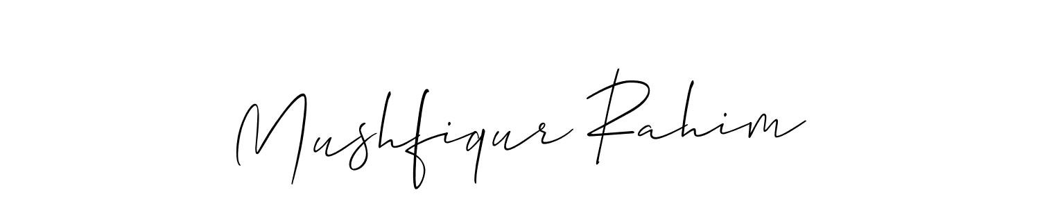 Make a beautiful signature design for name Mushfiqur Rahim. With this signature (Allison_Script) style, you can create a handwritten signature for free. Mushfiqur Rahim signature style 2 images and pictures png