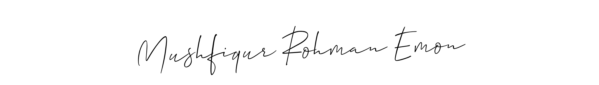 Similarly Allison_Script is the best handwritten signature design. Signature creator online .You can use it as an online autograph creator for name Mushfiqur Rohman Emon. Mushfiqur Rohman Emon signature style 2 images and pictures png