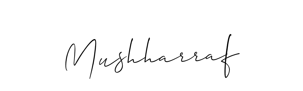 Use a signature maker to create a handwritten signature online. With this signature software, you can design (Allison_Script) your own signature for name Mushharraf. Mushharraf signature style 2 images and pictures png