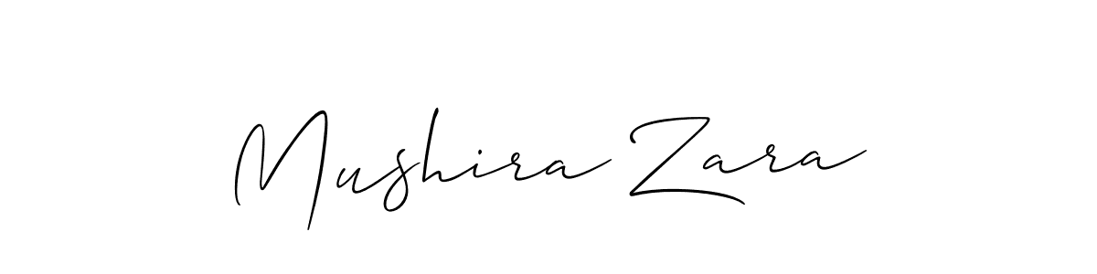 How to Draw Mushira Zara signature style? Allison_Script is a latest design signature styles for name Mushira Zara. Mushira Zara signature style 2 images and pictures png