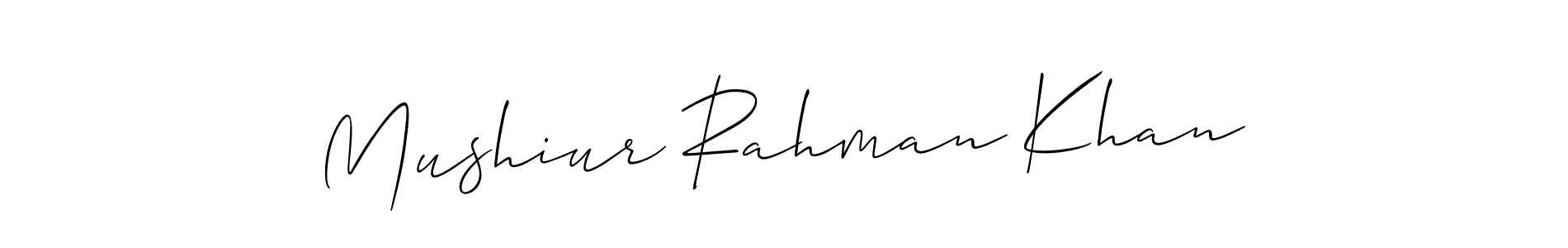 How to make Mushiur Rahman Khan name signature. Use Allison_Script style for creating short signs online. This is the latest handwritten sign. Mushiur Rahman Khan signature style 2 images and pictures png