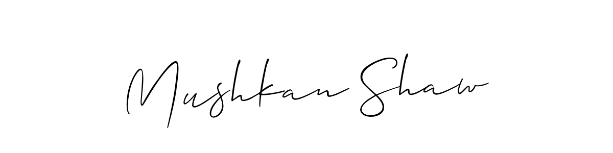 See photos of Mushkan Shaw official signature by Spectra . Check more albums & portfolios. Read reviews & check more about Allison_Script font. Mushkan Shaw signature style 2 images and pictures png