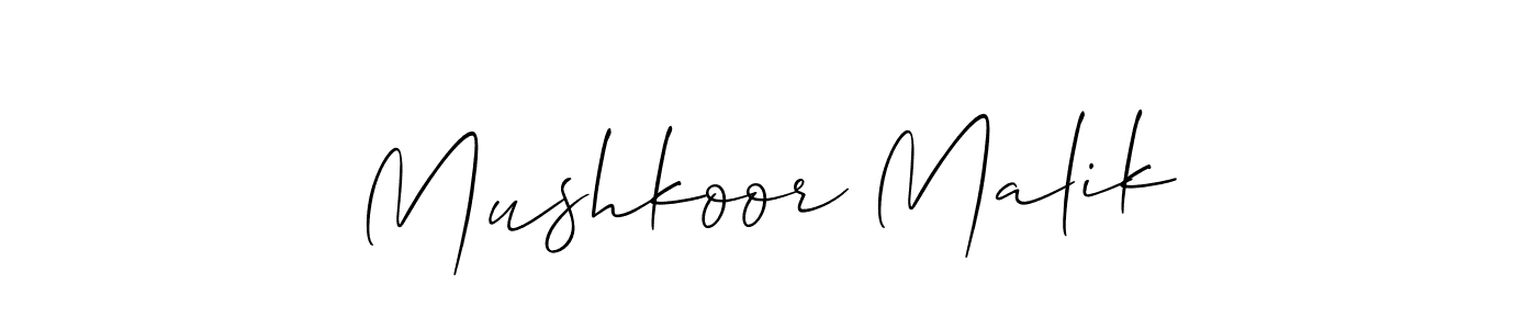 Design your own signature with our free online signature maker. With this signature software, you can create a handwritten (Allison_Script) signature for name Mushkoor Malik. Mushkoor Malik signature style 2 images and pictures png