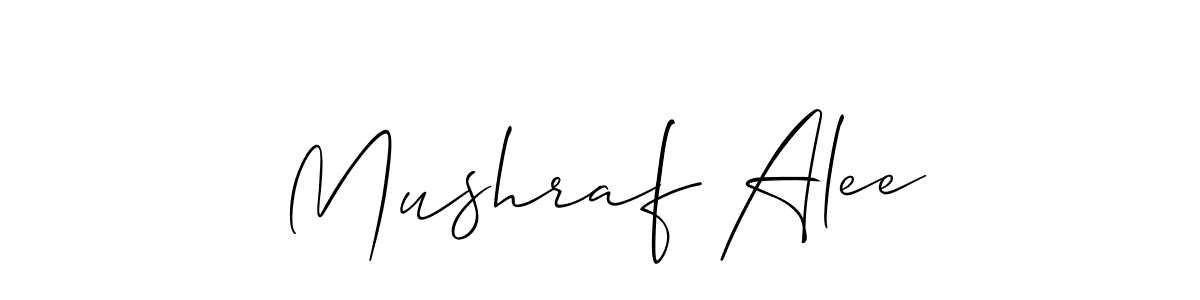 How to make Mushraf Alee signature? Allison_Script is a professional autograph style. Create handwritten signature for Mushraf Alee name. Mushraf Alee signature style 2 images and pictures png