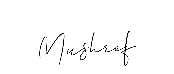 You can use this online signature creator to create a handwritten signature for the name Mushref. This is the best online autograph maker. Mushref signature style 2 images and pictures png