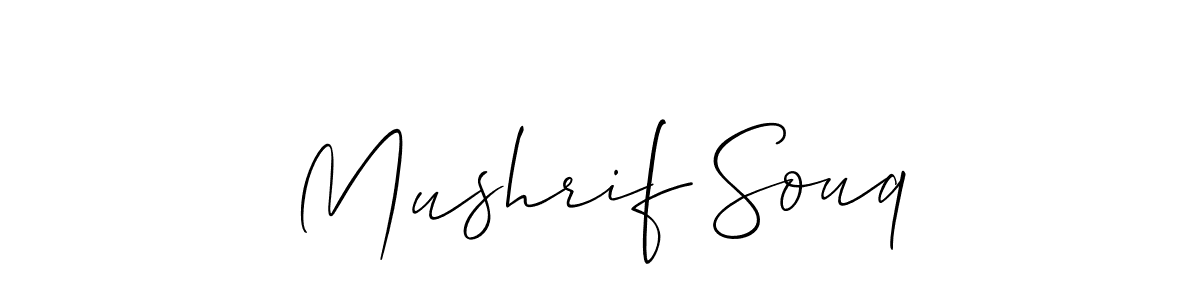 You should practise on your own different ways (Allison_Script) to write your name (Mushrif Souq) in signature. don't let someone else do it for you. Mushrif Souq signature style 2 images and pictures png