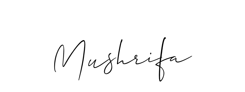 Also we have Mushrifa name is the best signature style. Create professional handwritten signature collection using Allison_Script autograph style. Mushrifa signature style 2 images and pictures png