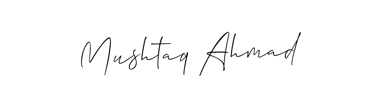 Make a beautiful signature design for name Mushtaq Ahmad. With this signature (Allison_Script) style, you can create a handwritten signature for free. Mushtaq Ahmad signature style 2 images and pictures png