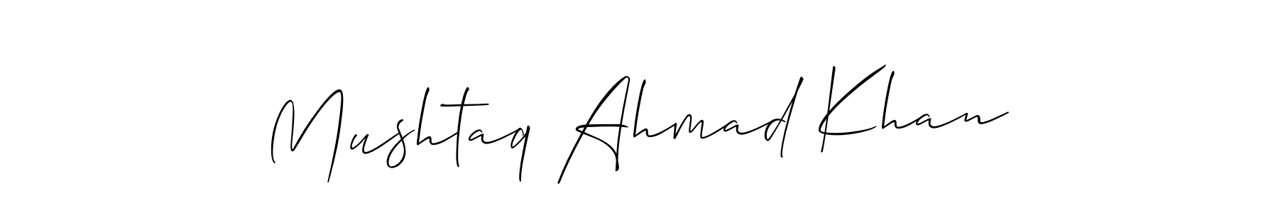 Create a beautiful signature design for name Mushtaq Ahmad Khan. With this signature (Allison_Script) fonts, you can make a handwritten signature for free. Mushtaq Ahmad Khan signature style 2 images and pictures png