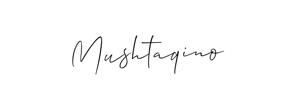 Make a beautiful signature design for name Mushtaqino. With this signature (Allison_Script) style, you can create a handwritten signature for free. Mushtaqino signature style 2 images and pictures png