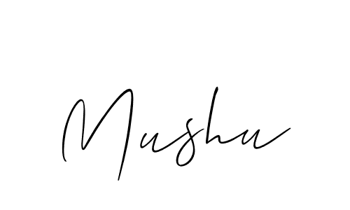 Use a signature maker to create a handwritten signature online. With this signature software, you can design (Allison_Script) your own signature for name Mushu. Mushu signature style 2 images and pictures png