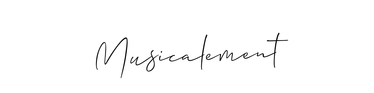 Create a beautiful signature design for name Musicalement. With this signature (Allison_Script) fonts, you can make a handwritten signature for free. Musicalement signature style 2 images and pictures png