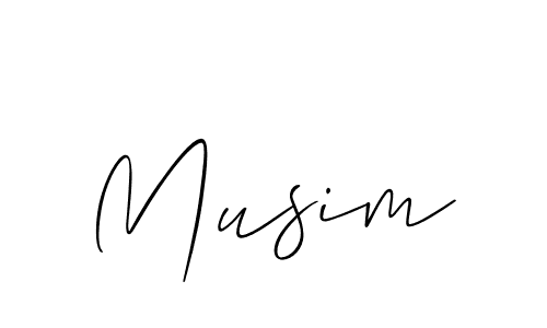 Create a beautiful signature design for name Musim. With this signature (Allison_Script) fonts, you can make a handwritten signature for free. Musim signature style 2 images and pictures png