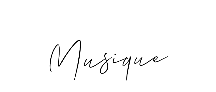 Create a beautiful signature design for name Musique. With this signature (Allison_Script) fonts, you can make a handwritten signature for free. Musique signature style 2 images and pictures png