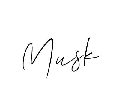 The best way (Allison_Script) to make a short signature is to pick only two or three words in your name. The name Musk include a total of six letters. For converting this name. Musk signature style 2 images and pictures png