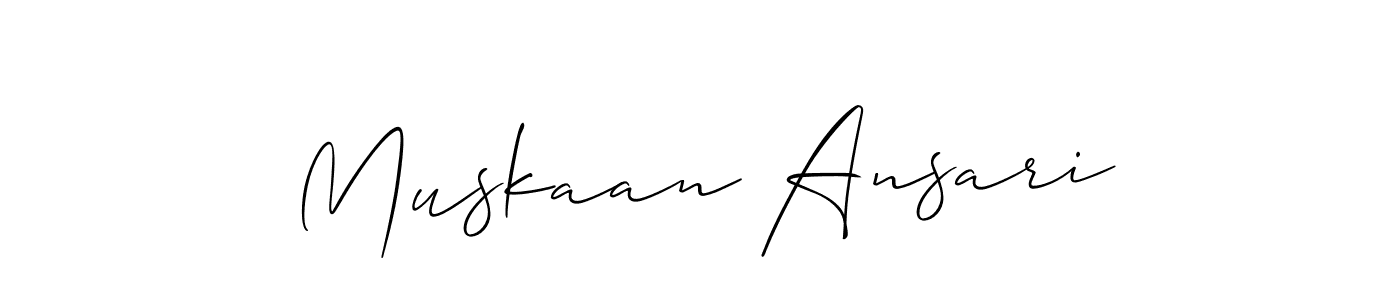 You should practise on your own different ways (Allison_Script) to write your name (Muskaan Ansari) in signature. don't let someone else do it for you. Muskaan Ansari signature style 2 images and pictures png
