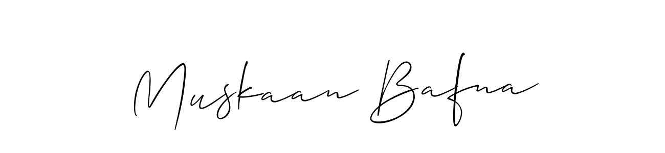 Muskaan Bafna stylish signature style. Best Handwritten Sign (Allison_Script) for my name. Handwritten Signature Collection Ideas for my name Muskaan Bafna. Muskaan Bafna signature style 2 images and pictures png
