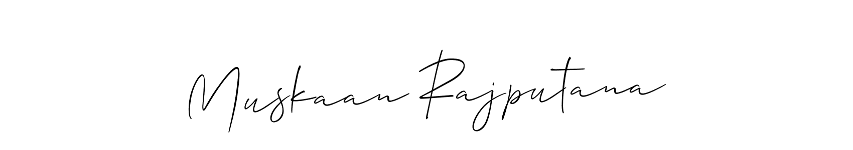 Create a beautiful signature design for name Muskaan Rajputana. With this signature (Allison_Script) fonts, you can make a handwritten signature for free. Muskaan Rajputana signature style 2 images and pictures png